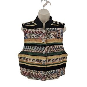 Vintage Roughrider Circle Vest Womens‎ Medium Southwestern Tapestry Made USA 90s